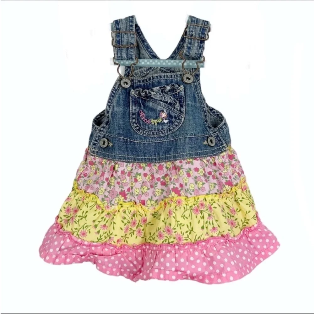 Oshkosh B’Gosh Floral Denim Overall Dress